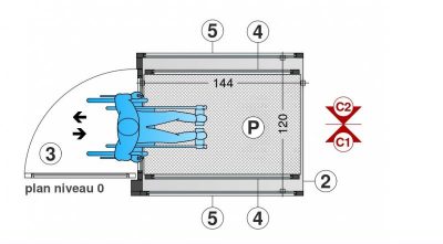 SAFtech - élévateur PMR / privatif NIV-XOE Plan niveau 0