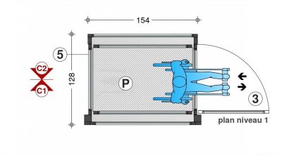 SAFtech - élévateur PMR / privatif NIV-XOE Plan niveau 1