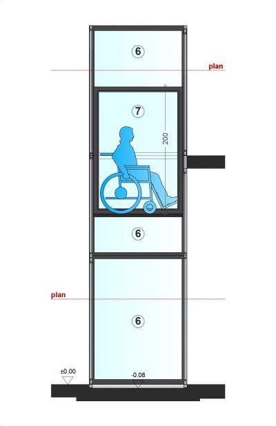 SAFtech - élévateur PMR privatif NIV-ILA P Coupe 1