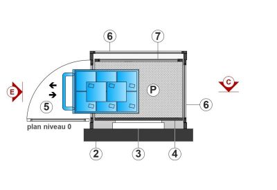 SAFtech . Elévateur monte-charge NIV-MCI . Plan niv0