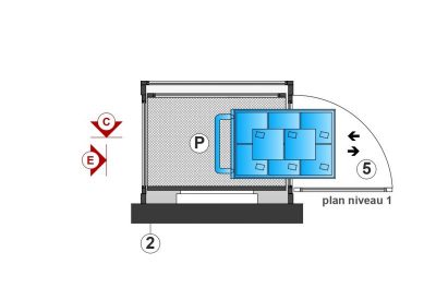 SAFtech . Elévateur monte-charge NIV-MCI . Plan niv1