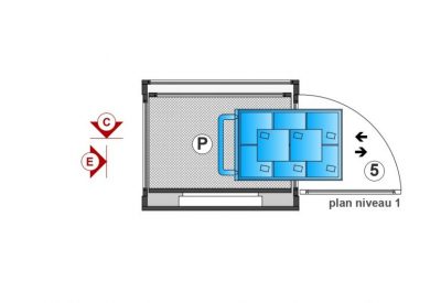 SAFtech . Elévateur monte-charge NIV-MCI P . Plan niveau 1